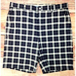 Footjoy FJ Mens Black & Beige Plaid Tour Golf Shorts 38